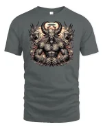 Dark Demon Lord Tattoo Art Gothic Warrior T-Shirt - gray t-shirt on white background