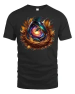 Dragon Egg T-Shirt Cosmic Fantasy Galaxy Nest Tee - black t-shirt on white background
