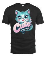 Cute But Not Soft Cat T-Shirt Funny Attitude Tee - black t-shirt on white background
