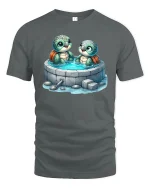 Cute Turtle Friends T-Shirt Adorable Sea Turtle Tee - gray t-shirt on white background