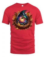 Dragon Egg T-Shirt Cosmic Fantasy Galaxy Nest Tee - red t-shirt on white background