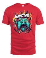 Game Time T-Shirt for Gamers Funny Gaming Controller - red t-shirt on white background