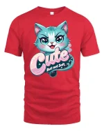 Cute But Not Soft Cat T-Shirt Funny Attitude Tee - red t-shirt on white background