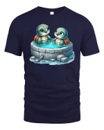 Cute Turtle Friends T-Shirt Adorable Sea Turtle Tee - navy t-shirt on white background