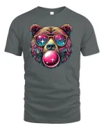 Cool Galaxy Bear T-Shirt Funny Bubblegum Graphic Tee - gray t-shirt on white background