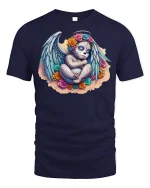 Sugar Skull Angel Baby T-Shirt - Day of the Dead Art - navy t-shirt on white background
