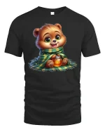 Cozy Honey Bear T-Shirt - Cute Winter Animal Lover Tee - black t-shirt on white background