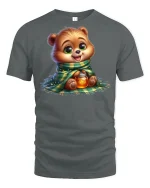 Cozy Honey Bear T-Shirt - Cute Winter Animal Lover Tee - gray t-shirt on white background