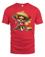 Fiesta Chihuahua T-Shirt - Cute Sombrero Dog Lover Tee - red t-shirt on white background