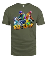 Risk Taker Street Style Graffiti Urban Cool T-Shirt - military green t-shirt on white background
