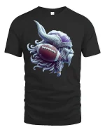 Viking Football Warrior Norse Power Spirit T-Shirt - black t-shirt on white background