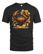 Steampunk Golden Crab Power Ocean Warrior T-Shirt - black t-shirt on white background