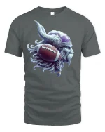 Viking Football Warrior Norse Power Spirit T-Shirt - gray t-shirt on white background