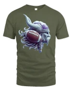 Viking Football Warrior Norse Power Spirit T-Shirt - military green t-shirt on white background
