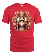 Royal Nutcracker Christmas Ornament Art T-Shirt - red t-shirt on white background