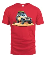 Adventure Off-Road Explorer Rover Jeep T-Shirt - red t-shirt on white background
