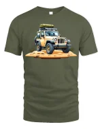 Adventure Off-Road Explorer Rover Jeep T-Shirt - military green t-shirt on white background