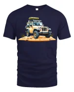 Adventure Off-Road Explorer Rover Jeep T-Shirt - navy t-shirt on white background