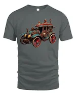 Steampunk Vintage Car Retro Fantasy Machine T-Shirt - gray t-shirt on white background