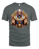 Epic Pharaoh Warrior Power Tee for Bold Myth Lovers - gray t-shirt on white background