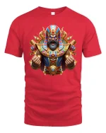Epic Pharaoh Warrior Power Tee for Bold Myth Lovers - red t-shirt on white background