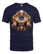 Epic Pharaoh Warrior Power Tee for Bold Myth Lovers - navy t-shirt on white background