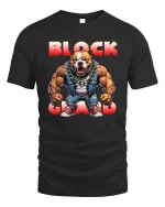 Block Guard Bulldog Power Muscle Street Style T-Shirt - black t-shirt on white background