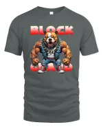 Block Guard Bulldog Power Muscle Street Style T-Shirt - gray t-shirt on white background