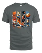 Basketball Game Day Tee for Hoopers and Fans - gray t-shirt on white background