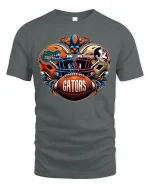 Rival Football Battle Gators Tee for Game Day Fans - gray t-shirt on white background