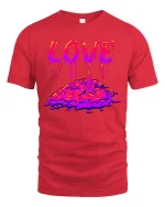 Melting Love Drip Art Tee for Cool Streetwear Fans - red t-shirt on white background