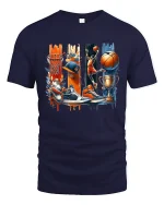Basketball Game Day Tee for Hoopers and Fans - navy t-shirt on white background