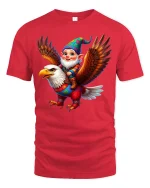 Cute Gnome Eagle Rider Tee Colorful Fantasy Adventure Tshirt - red t-shirt on white background