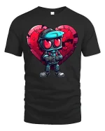 Cool Heart Soldier Tee for Love and Battle Fans - black t-shirt on white background