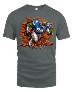 Fierce Gator Football Tee for Game Day Power - gray t-shirt on white background