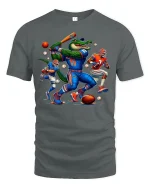 Gator Power Sports Tee for Baseball Football Fans - gray t-shirt on white background