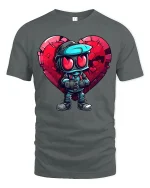 Cool Heart Soldier Tee for Love and Battle Fans - gray t-shirt on white background