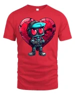 Cool Heart Soldier Tee for Love and Battle Fans - red t-shirt on white background