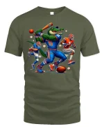 Gator Power Sports Tee for Baseball Football Fans - military green t-shirt on white background