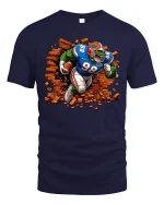 Fierce Gator Football Tee for Game Day Power - navy t-shirt on white background