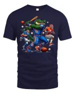 Gator Power Sports Tee for Baseball Football Fans - navy t-shirt on white background