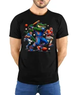 Gator Power Sports Tee for Baseball Football Fans - model wearing black tee with hands behind back
