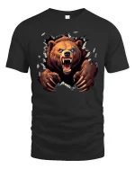 Savage Bear Breakthrough Claw Attack Graphic Tee for Men - black t-shirt on white background