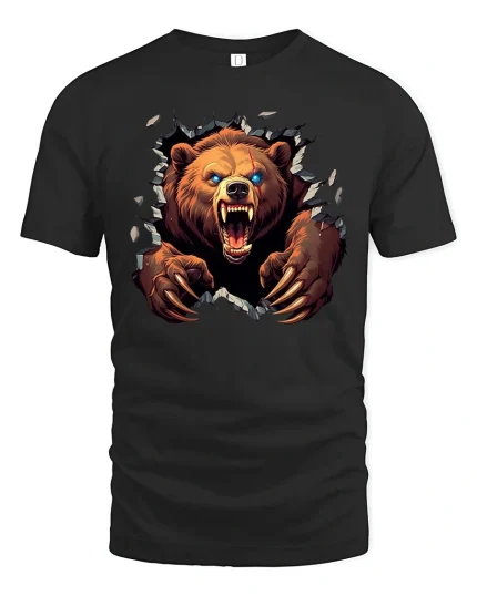 Savage Bear Breakthrough Claw Attack Graphic Tee for Men - black t-shirt on white background