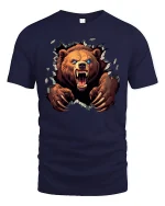 Savage Bear Breakthrough Claw Attack Graphic Tee for Men - navy t-shirt on white background