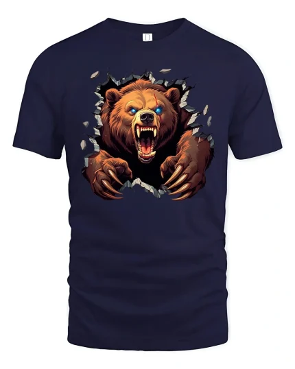 Savage Bear Breakthrough Claw Attack Graphic Tee for Men - navy t-shirt on white background