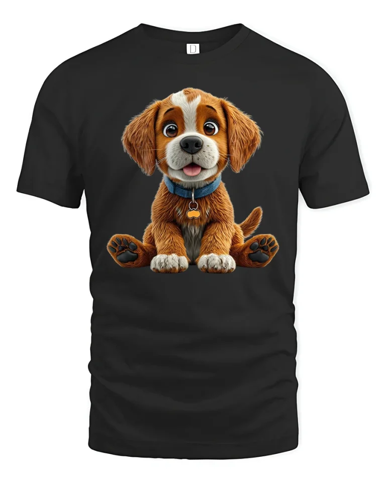 Adorable Puppy Face Tee Cute Dog Lover T-Shirt Gift - black t-shirt on white background
