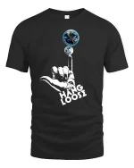 Hang Loose Earth Moon Graphic Tee for Chill Vibes - black t-shirt on white background