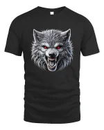 Fierce Wolf Head Graphic Tee for Alpha Vibes - black t-shirt on white background