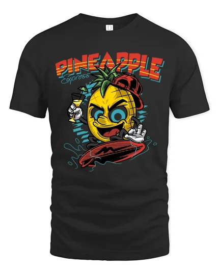 Pineapple Express T-Shirt - black t-shirt on white background